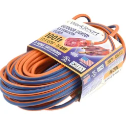 100', 12/3 Gauge/Conductors, Orange/Blue Outdoor Extension Cord