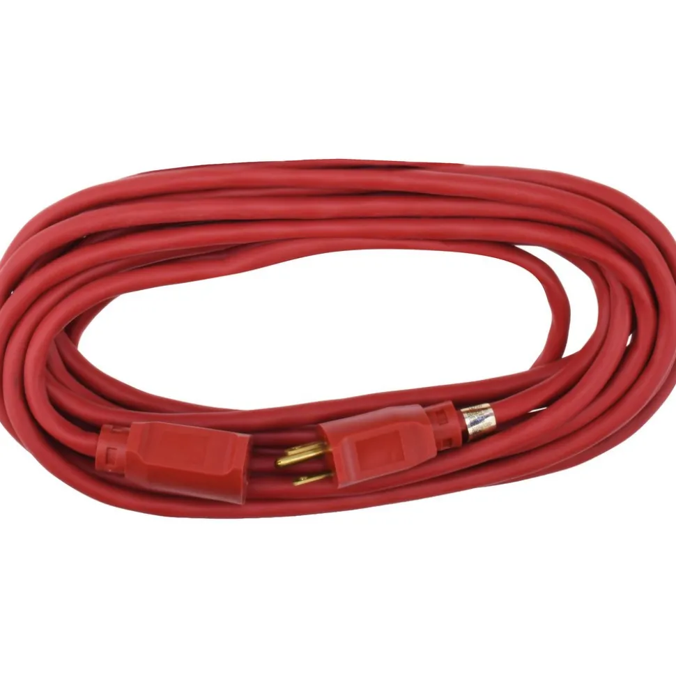 25', 14/3 Gauge/Conductors, Red Indoor & Outdoor Extension Cord