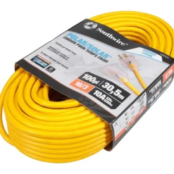 100', 16/3 Gauge/Conductors, Yellow Outdoor Extension Cord