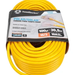 100', 16/3 Gauge/Conductors, Yellow Outdoor Extension Cord