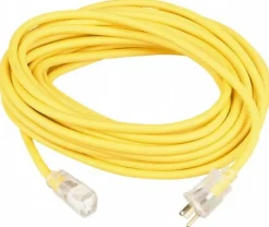 100', 10/3 Gauge/Conductors, Yellow Outdoor Extension Cord