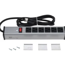 6 Outlets, 120 Volts, 15 Amps, 6' Cord, Power Outlet Strip