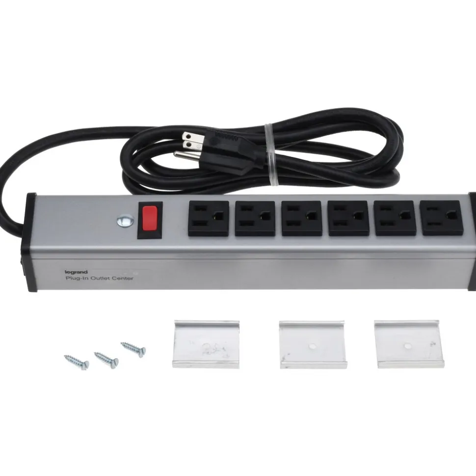 6 Outlets, 120 Volts, 15 Amps, 6' Cord, Power Outlet Strip
