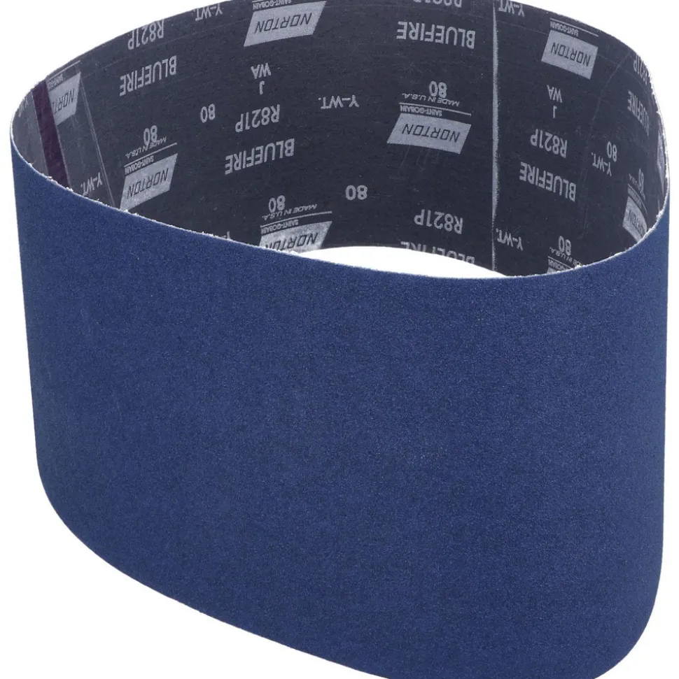 Abrasive Belt: 6" Wide, 48" OAL, 80 Grit, Zirconia Alumina