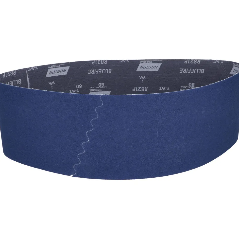 Abrasive Belt: 6" Wide, 48" OAL, 80 Grit, Zirconia Alumina