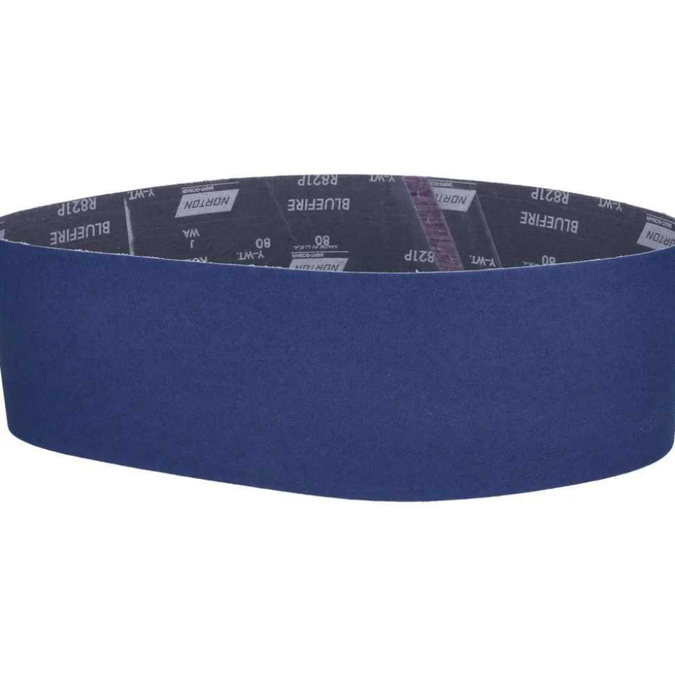 Abrasive Belt: 6" Wide, 48" OAL, 80 Grit, Zirconia Alumina