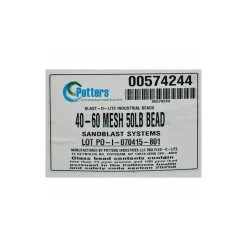 Abrasive Blasting Media: Coarse Grade, Smooth, Glass Bead