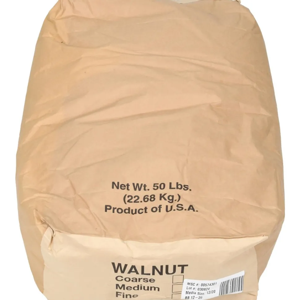 Abrasive Blasting Media: Extra Coarse Grade, Angular, Walnut Shell