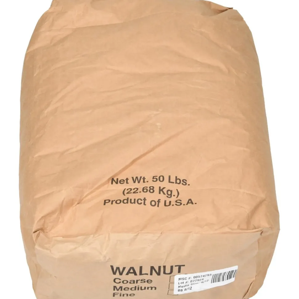 Abrasive Blasting Media: Extra Coarse Grade, Angular, Walnut Shell