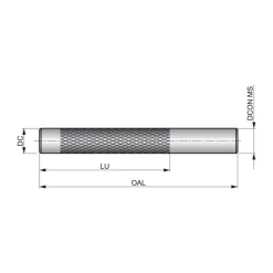 Abrasive Burr: PDM-10DC, 1/4" Cut Dia, Cylinder With Pilot End, Double Cut
