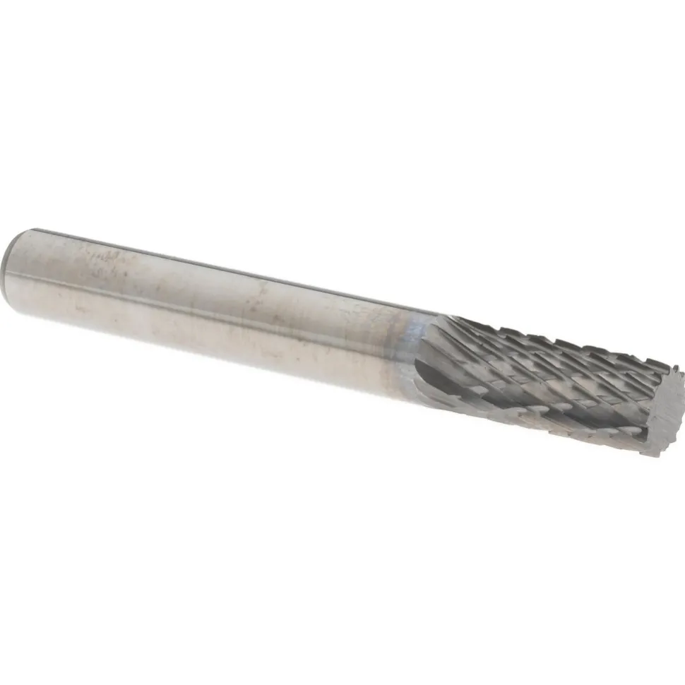Abrasive Burr: SA-1, 1/4" Cut Dia, Cylinder With Flat End, Double Cut