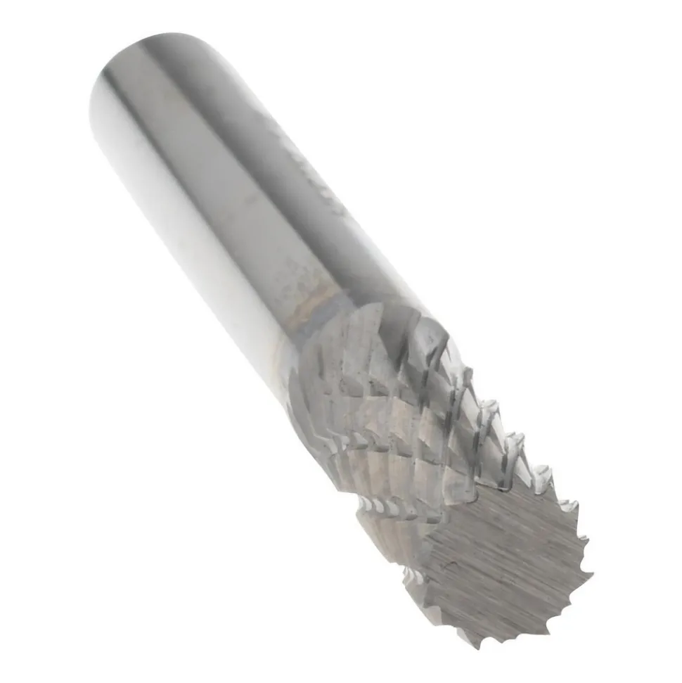 Abrasive Burr: SA-1, 1/4" Cut Dia, Cylinder With Flat End, Double Cut