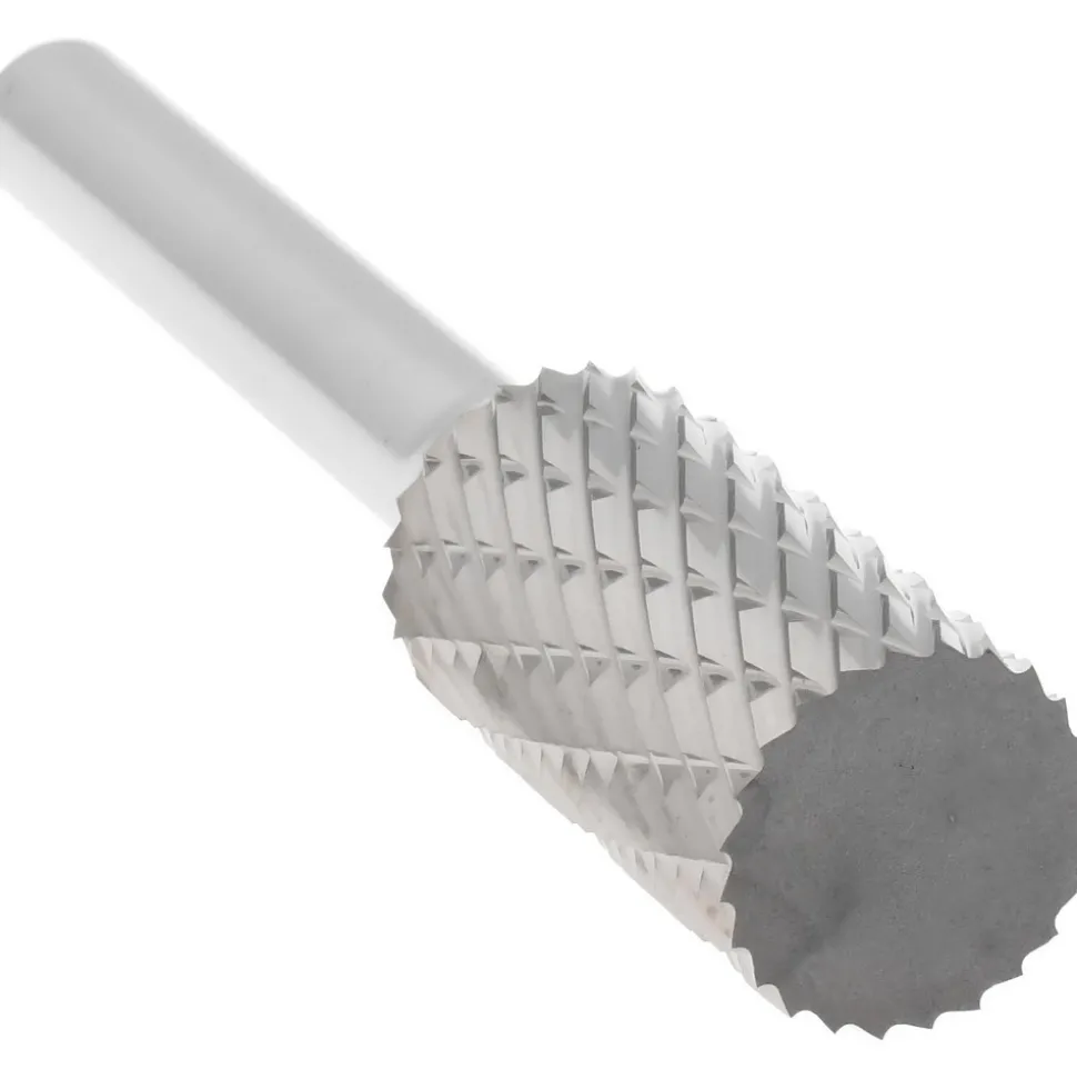 Abrasive Burr: SA-5DC-CCS2A, 1/2" Cut Dia, Cylinder With Flat End, Double Cut