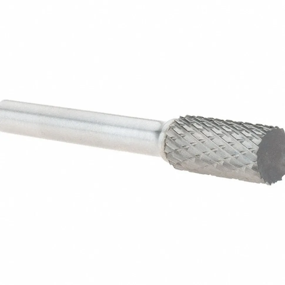 Abrasive Burr: SA-3DC-CCS2A, 3/8" Cut Dia, Cylinder With Flat End, Double Cut