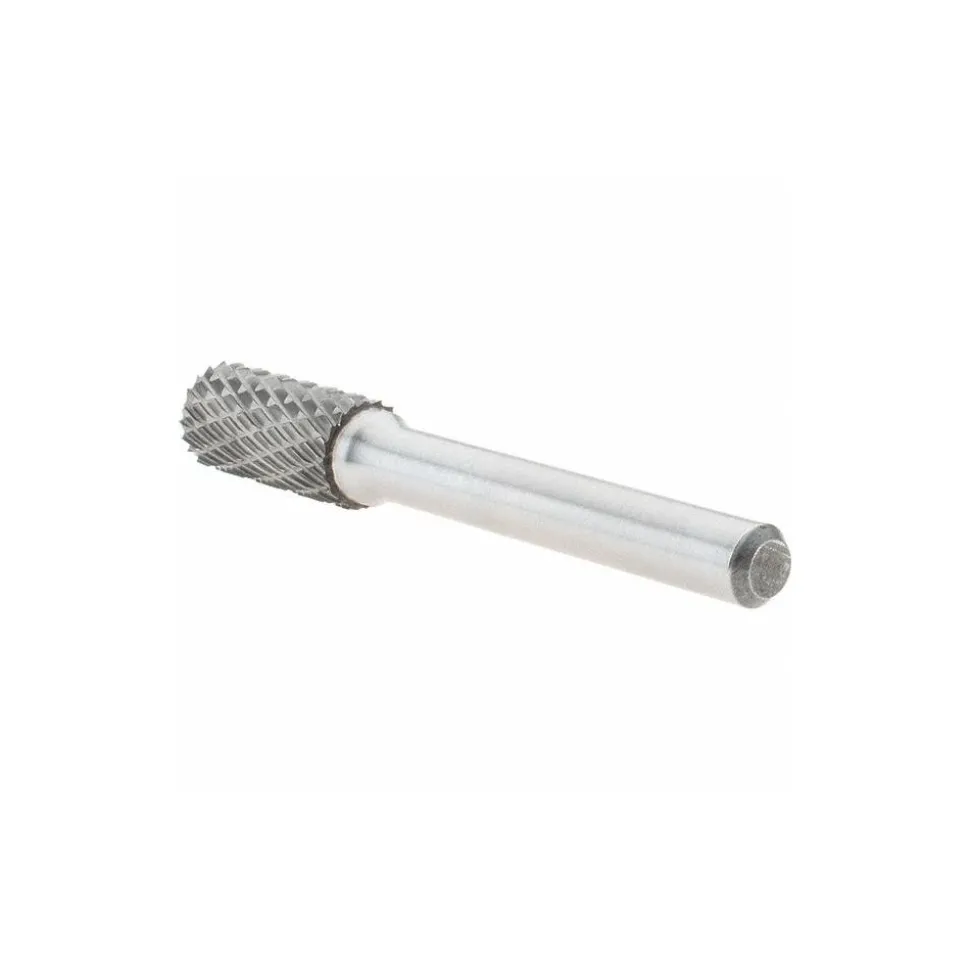 Abrasive Burr: SA-3DC-CCS2A, 3/8" Cut Dia, Cylinder With Flat End, Double Cut