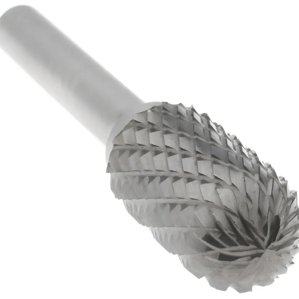 Abrasive Burr: SC-5, 1/2" Cut Dia, Cylinder With Radius End, Double Cut