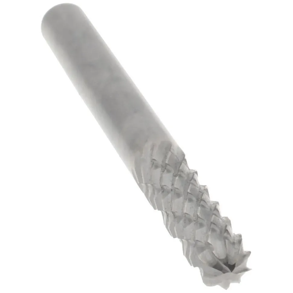 Abrasive Burr: SC-42, 1/8" Cut Dia, Cylinder With Radius End, Double Cut