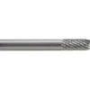 Abrasive Burr: SC-1DC-CCS2A, 1/4" Cut Dia, Cylinder With Radius End, Double Cut