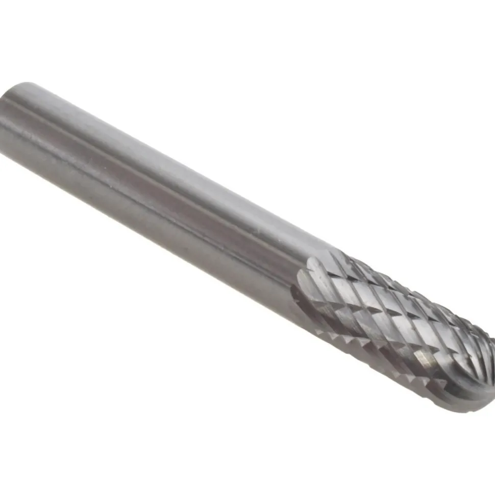 Abrasive Burr: SC-1DC-CCS2A, 1/4" Cut Dia, Cylinder With Radius End, Double Cut