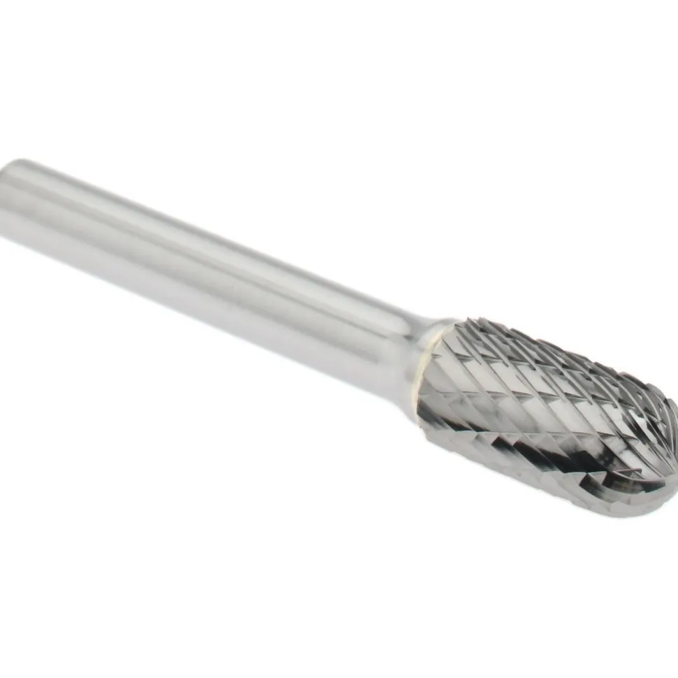 Abrasive Burr: SC-3DC-CCS2A, 3/8" Cut Dia, Cylinder With Radius End, Double Cut