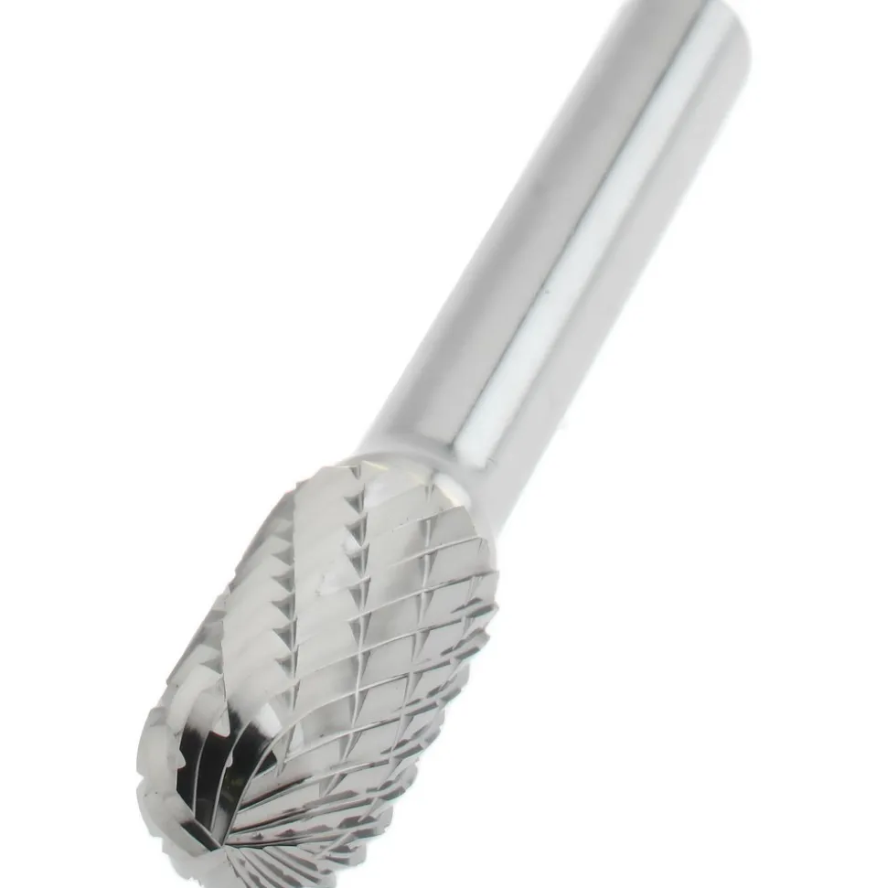 Abrasive Burr: SC-3DC-CCS2A, 3/8" Cut Dia, Cylinder With Radius End, Double Cut