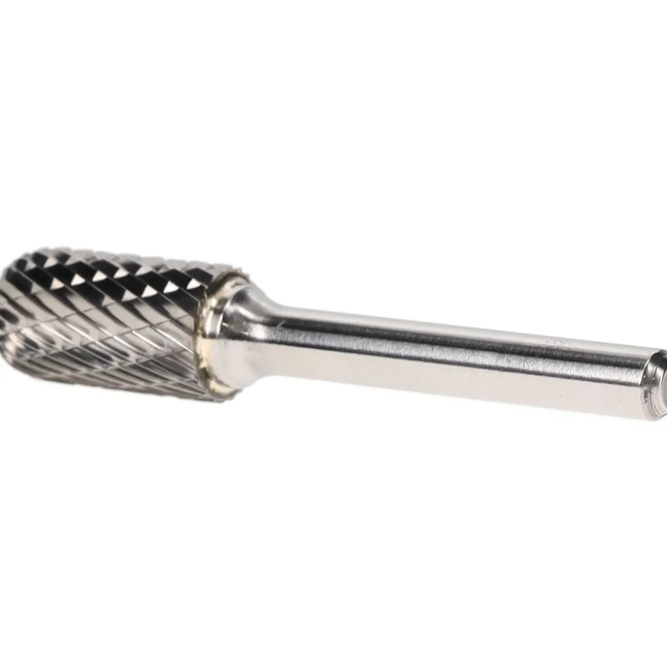 Abrasive Burr: SC-5DC-CCS2A, 1/2" Cut Dia, Cylinder With Radius End, Double Cut