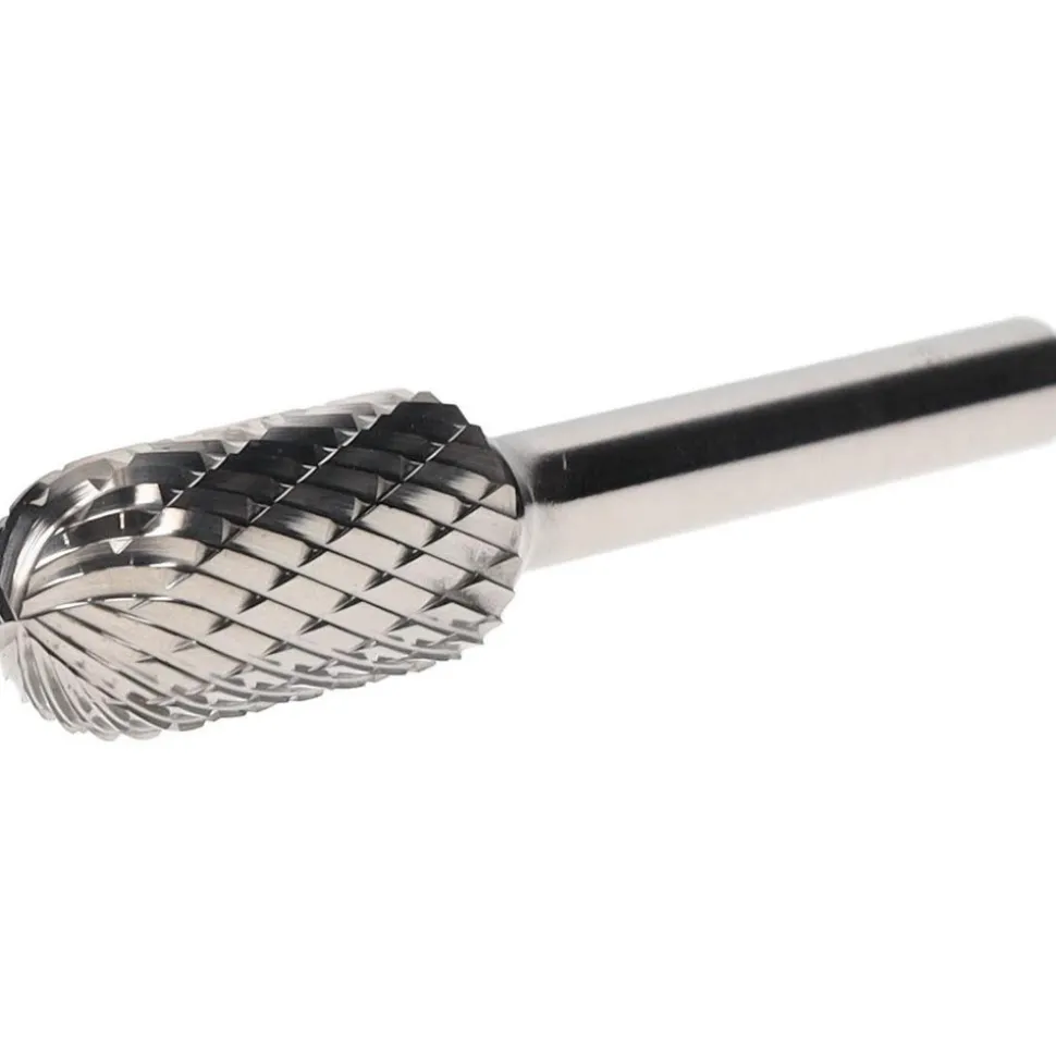 Abrasive Burr: SC-5DC-CCS2A, 1/2" Cut Dia, Cylinder With Radius End, Double Cut