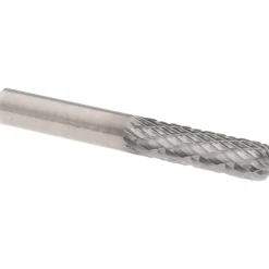 Abrasive Burr: SC-1L, 1/4" Cut Dia, Cylinder With Radius End, Double Cut