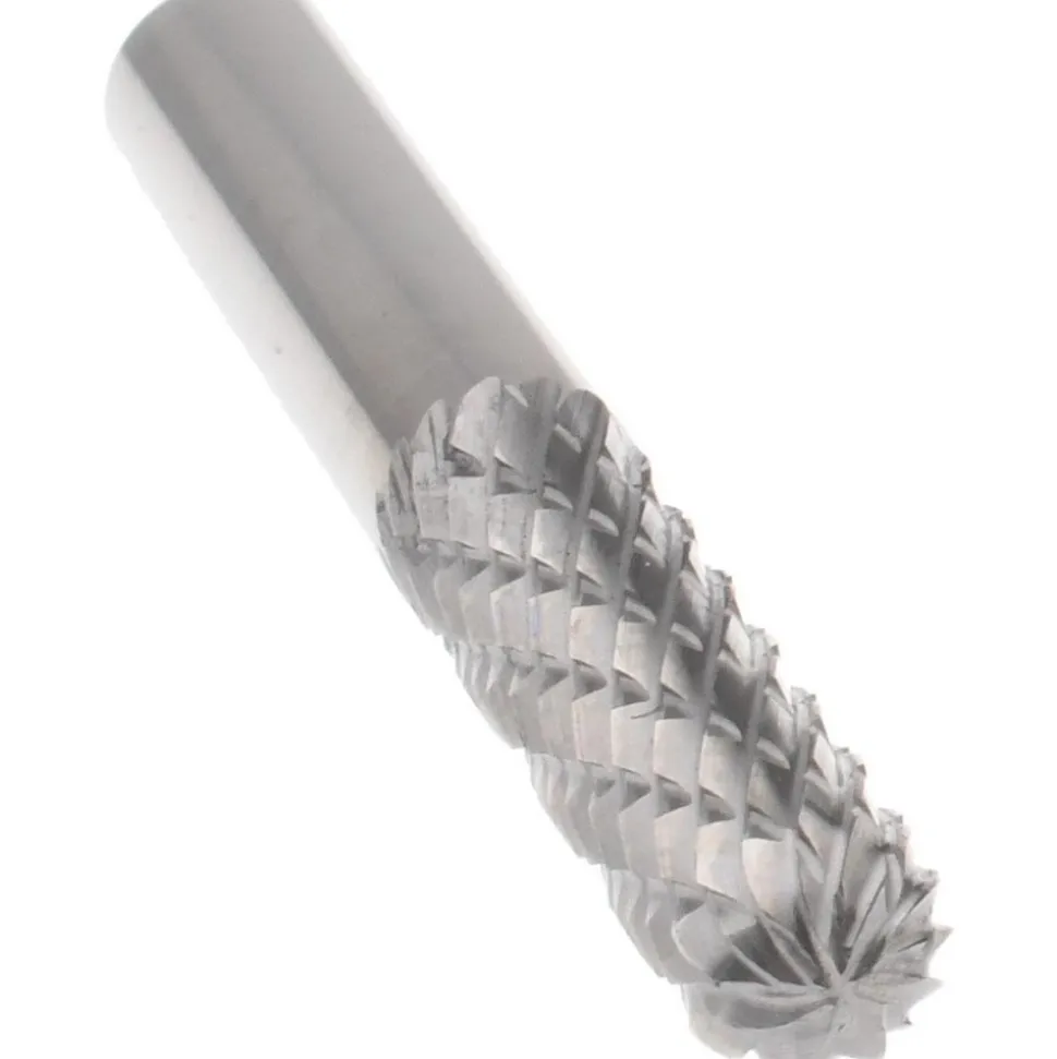 Abrasive Burr: SC-1L, 1/4" Cut Dia, Cylinder With Radius End, Double Cut