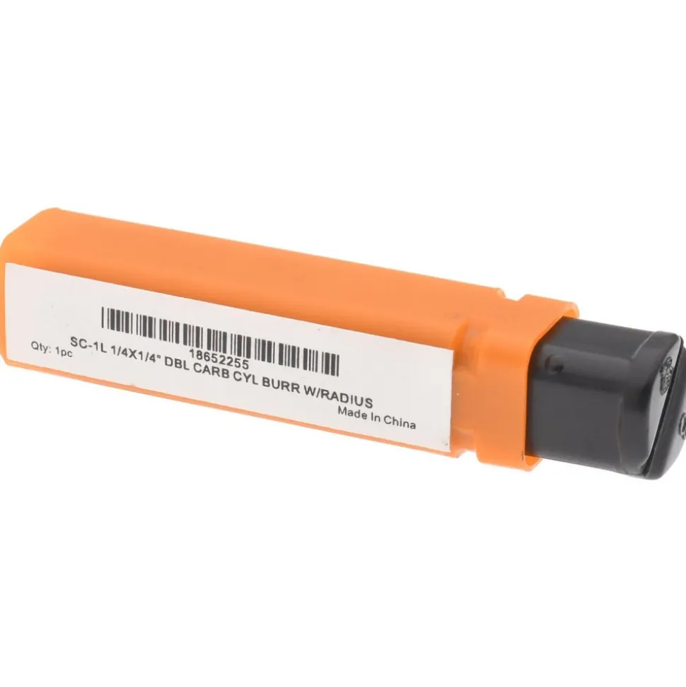 Abrasive Burr: SC-1L, 1/4" Cut Dia, Cylinder With Radius End, Double Cut