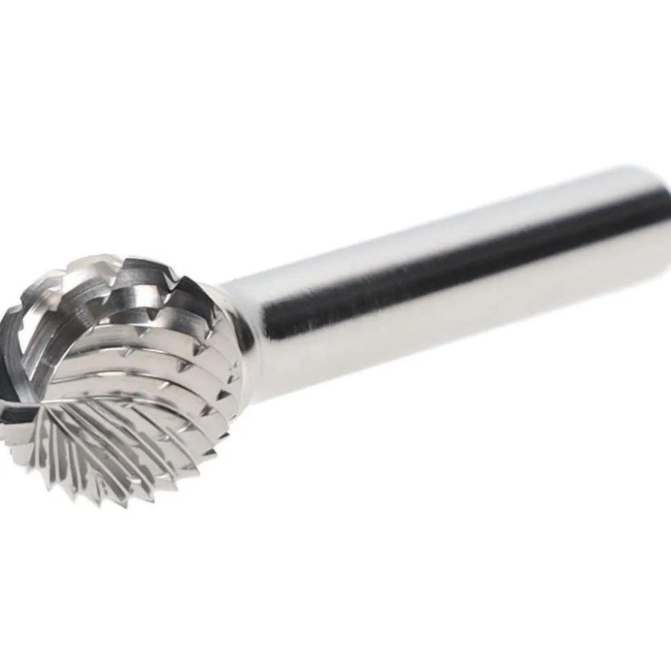 Abrasive Burr: SD-5DC-CCS2A, 1/2" Cut Dia, Ball, Double Cut