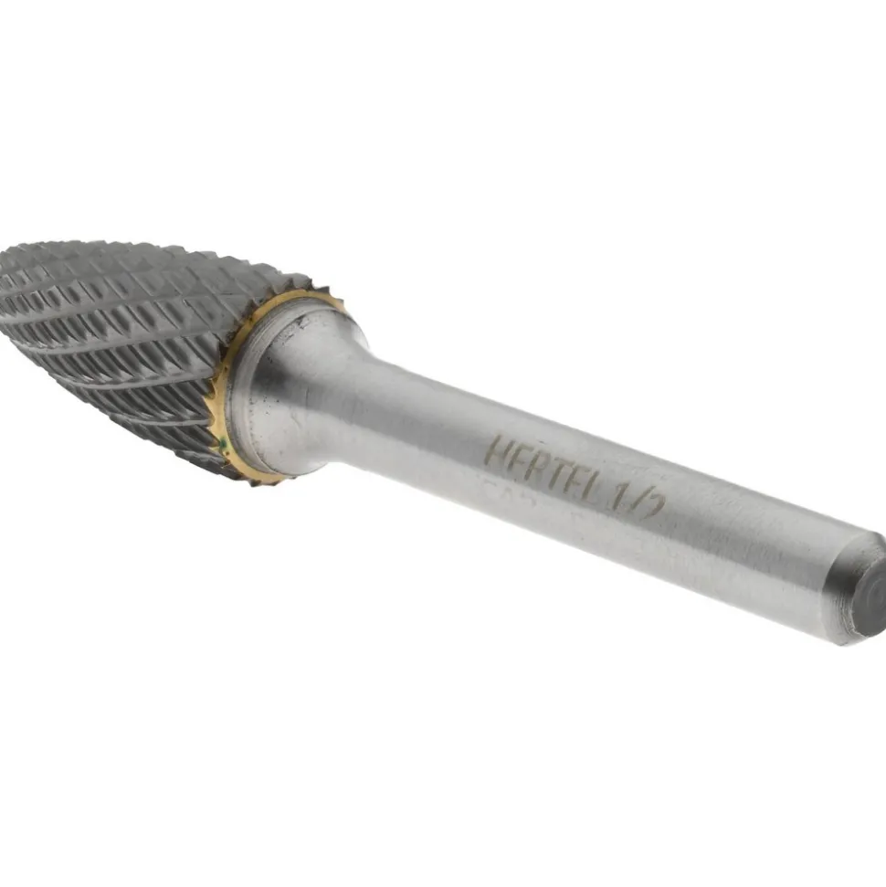 Abrasive Burr: SF-5, 1/2" Cut Dia, Tree With Radius End, Double Cut