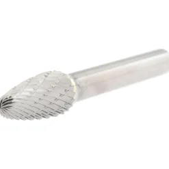 Abrasive Burr: SF-3DC-CCS2A, 3/8" Cut Dia, Tree With Radius End, Double Cut