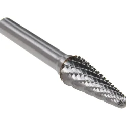 Abrasive Burr: SL-3, 3/8" Cut Dia, Taper With Radius End, Double Cut