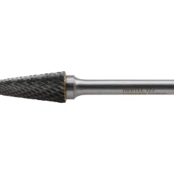 Abrasive Burr: SL-4, 1/2" Cut Dia, Taper With Radius End, Double Cut