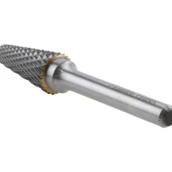 Abrasive Burr: SL-4, 1/2" Cut Dia, Taper With Radius End, Double Cut