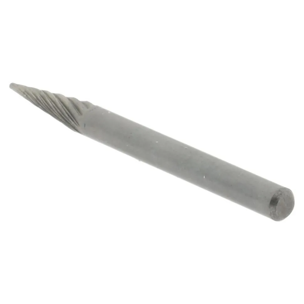 Abrasive Burr: SM-42, 1/8" Cut Dia, Cone With Point End, Single Cut