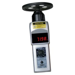 Accurate up to 0.006 +/- 1% Digit (6 RPM Max) (25,000 to 99,999 RPM), 1 RPM Resolution, Contact and Noncontact Tachometer