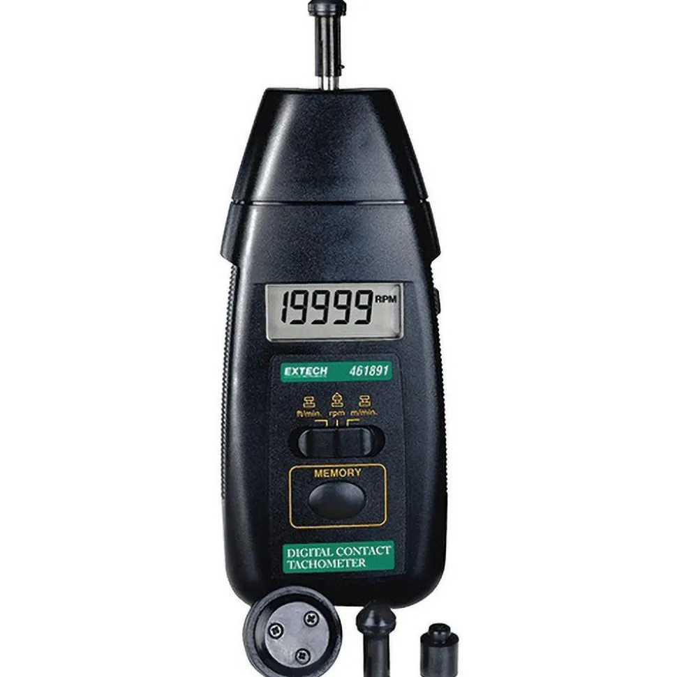 Accurate up to 0.05%, 0.1 RPM Resolution, Contact Tachometer