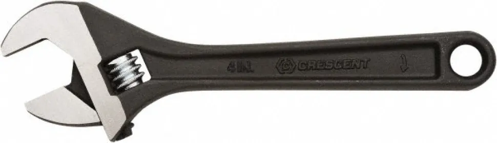 4" Adjustable Black Oxide Wrench - Bagged