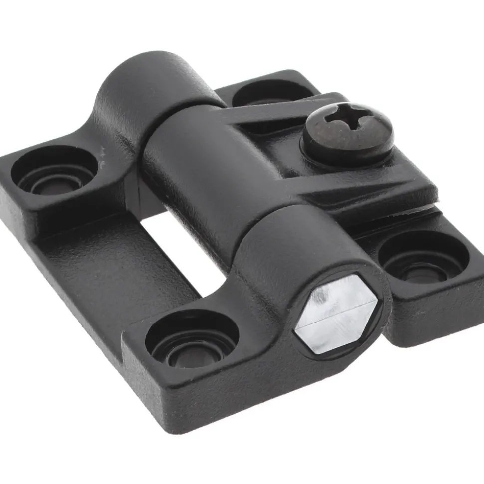Adjustable Friction Hinge: 1-29/64" Wide, 1-3/32" Thick, 4 Mounting Holes