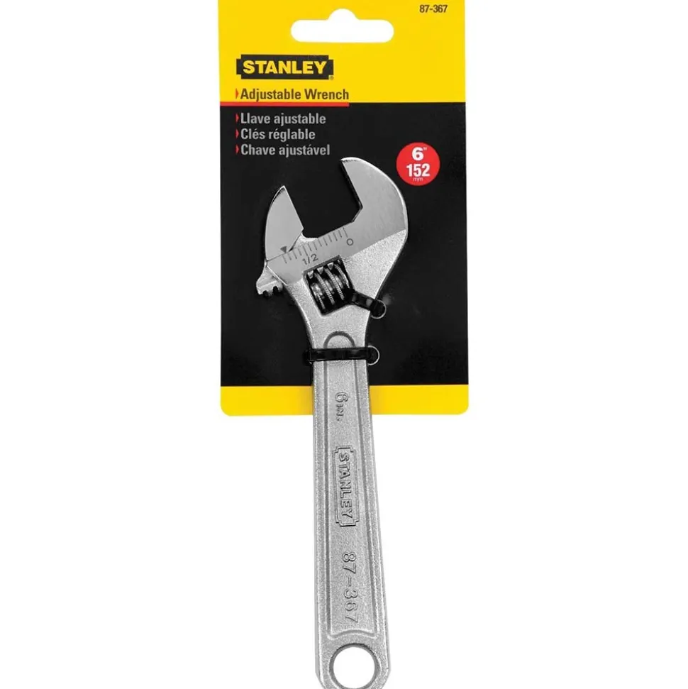 Adjustable Wrench: 6" OAL, 3/4" Jaw Capacity