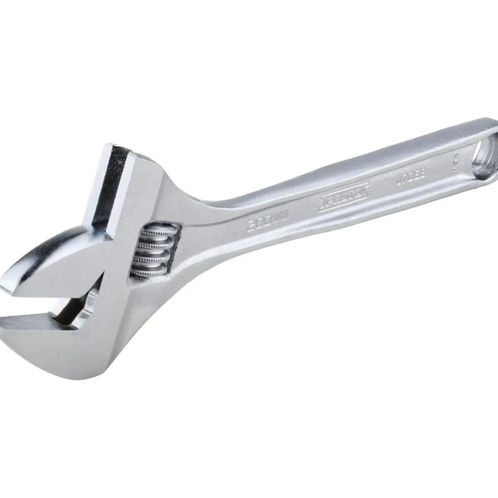 Adjustable Wrench: 8" OAL, 1-1/8" Jaw Capacity