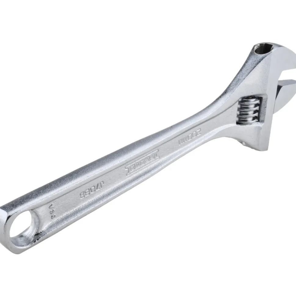 Adjustable Wrench: 8" OAL, 1-1/8" Jaw Capacity