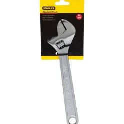 Adjustable Wrench: 10" OAL, 1-1/4" Jaw Capacity