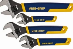 Adjustable Wrench Set: 4 Pc, 6 to 12 mm Wrench, Inch & Metric