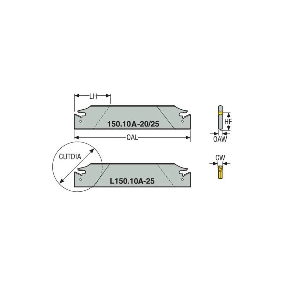 150.10A Double End Neutral Indexable Cutoff Blade