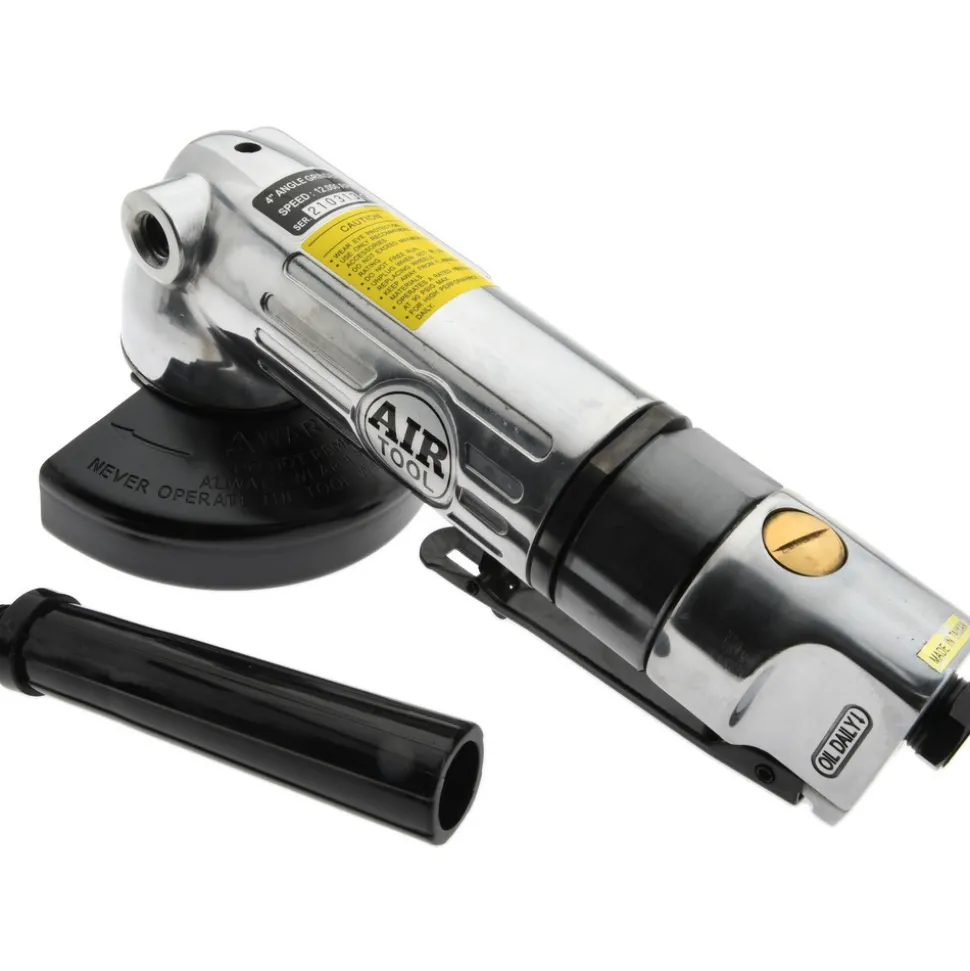 Air Angle Grinder: 4" Wheel Dia, 10,000 RPM