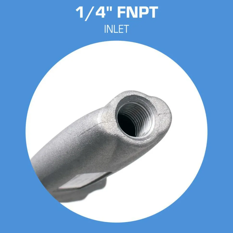 Air Blow Gun: Maximum Power Venturi Nozzle, Pistol Grip