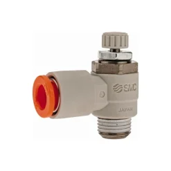 Air Flow Control Valve: Flow Control Elbow, Tube x MNPT, 1/4" Tube OD